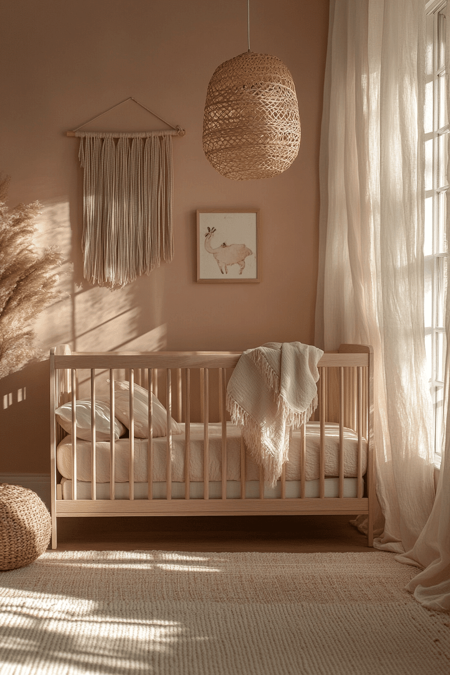 pink boho nursery