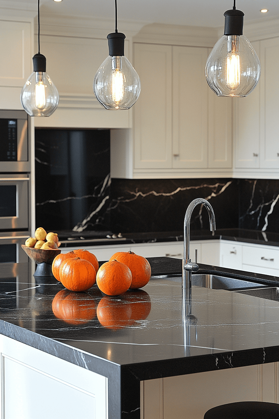black marble countertops