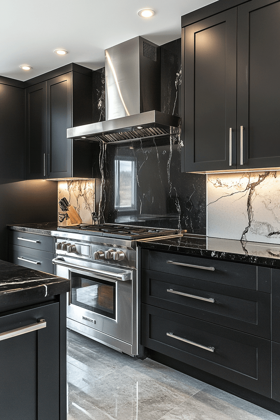 black countertops