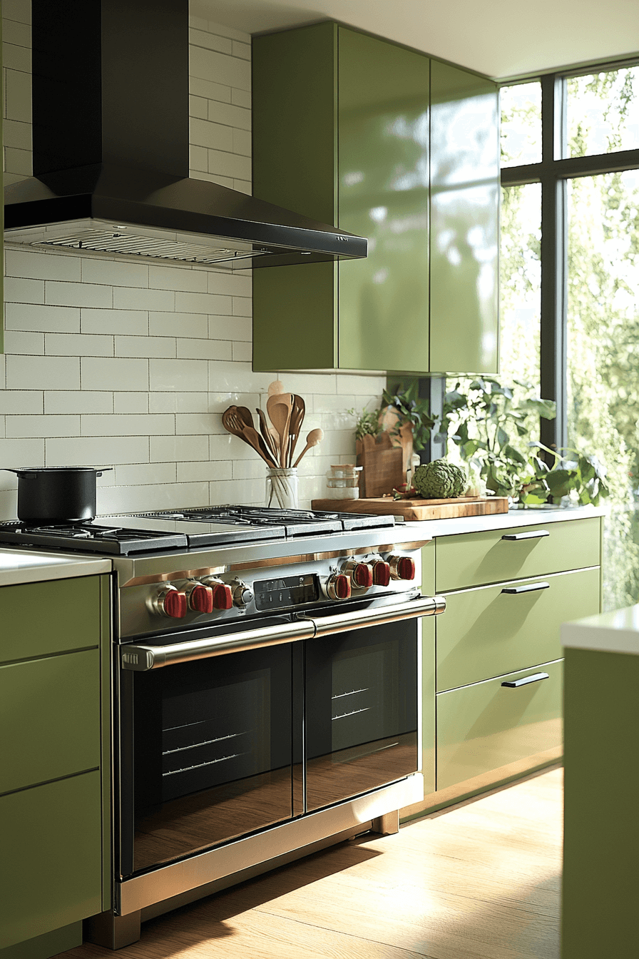 olive green kitchen cabinets