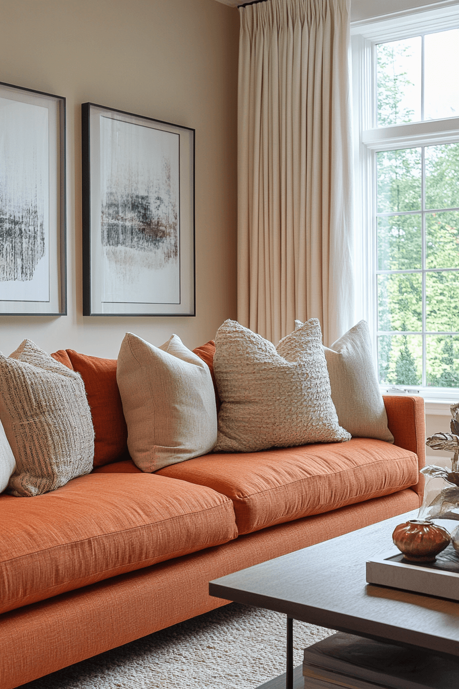 rust couch living room ideas