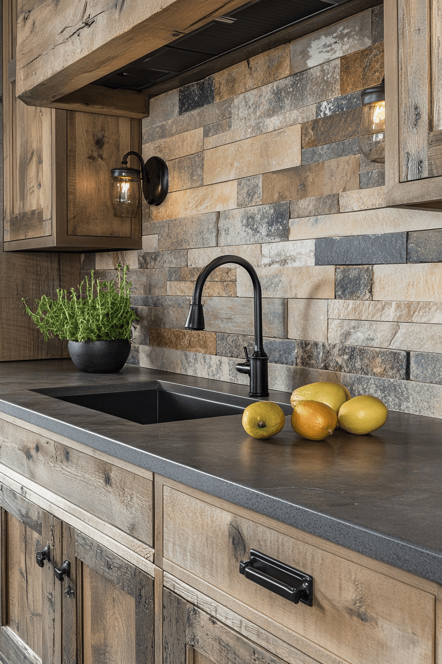 rustic kitchen backsplash