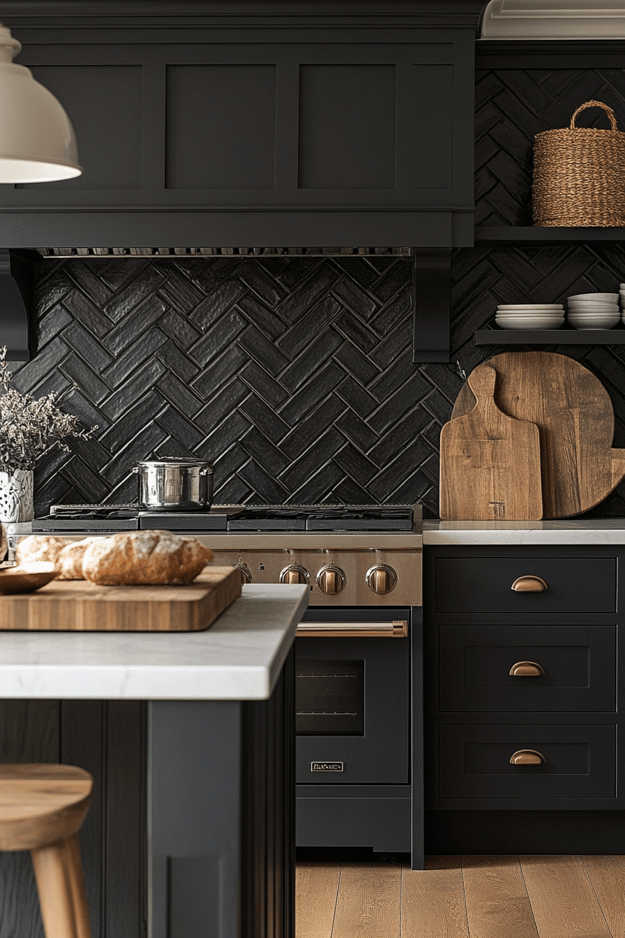 herringbone backsplash