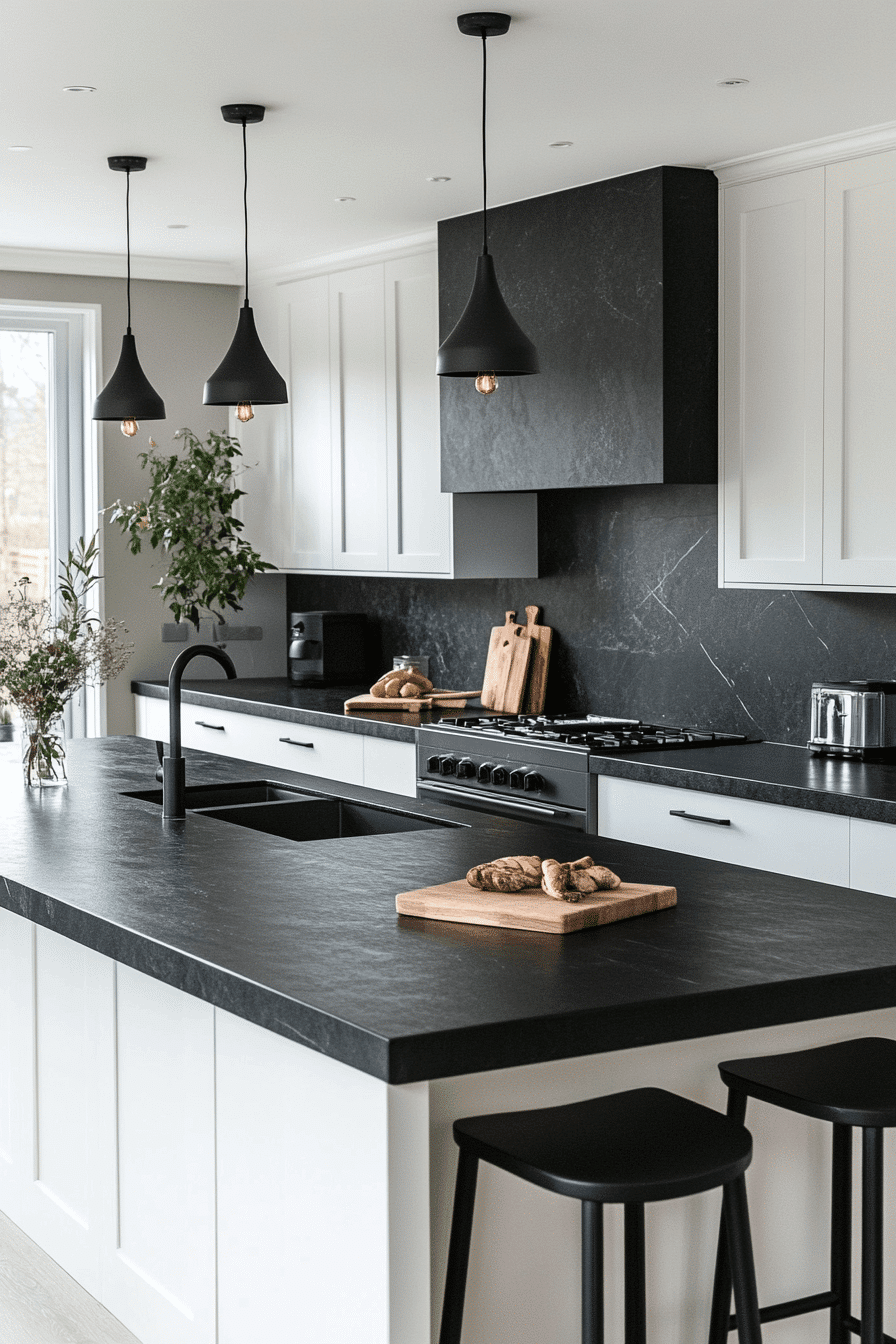 black countertops