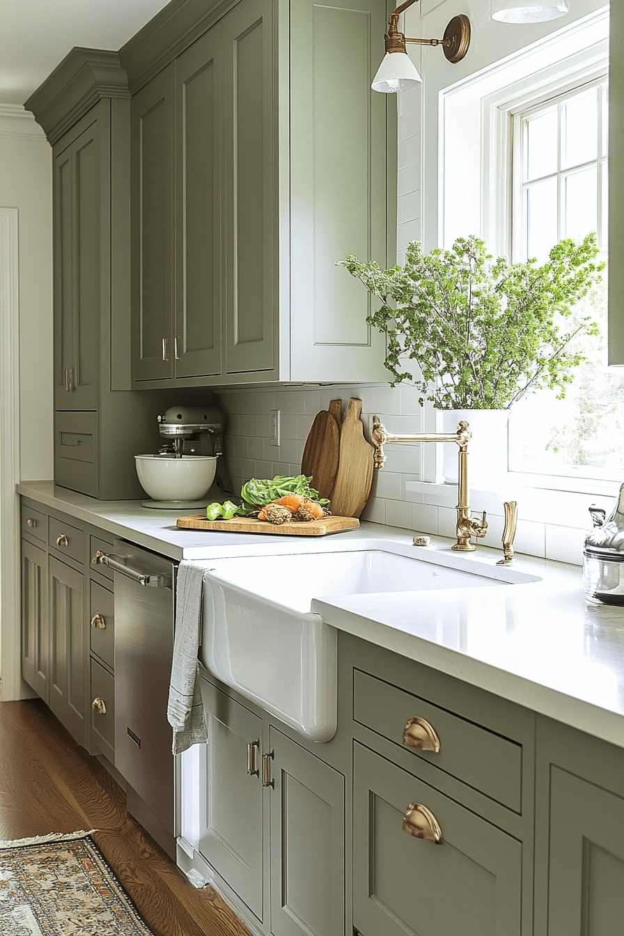 olive green kitchen cabinets