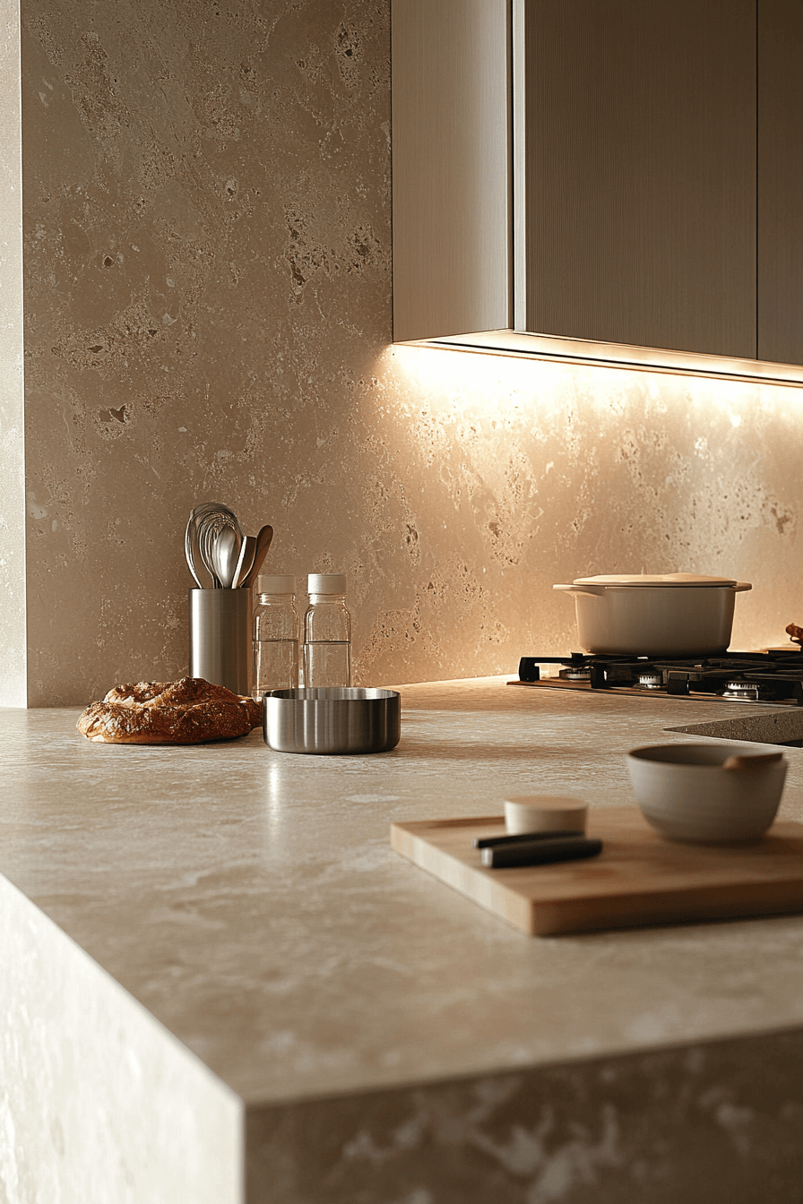 stone backsplash kitchen