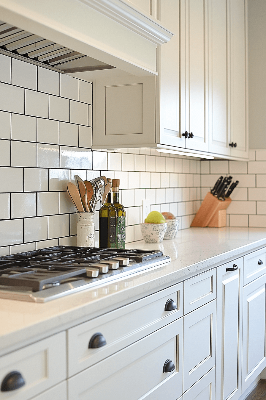 white backsplash kitchen