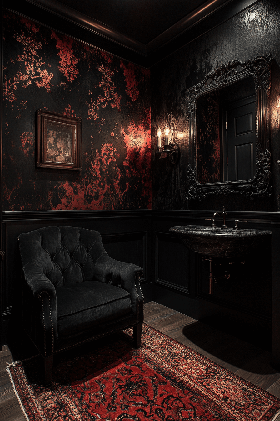 moody powder room
