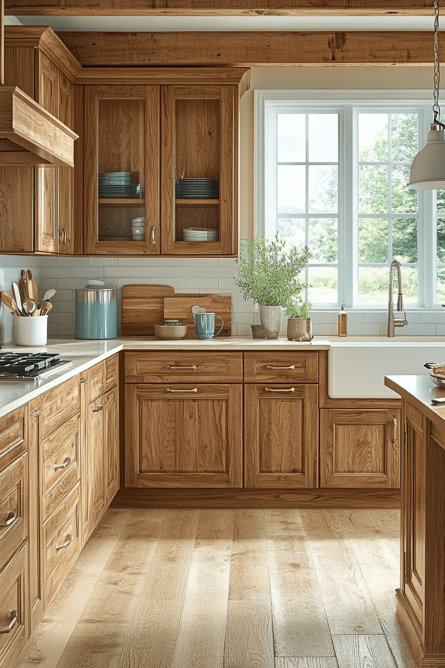 29 Golden Oak Kitchen Cabinets That Add Warmth, Glow, and Lasting Style 11 golden oak kitchen cabinets