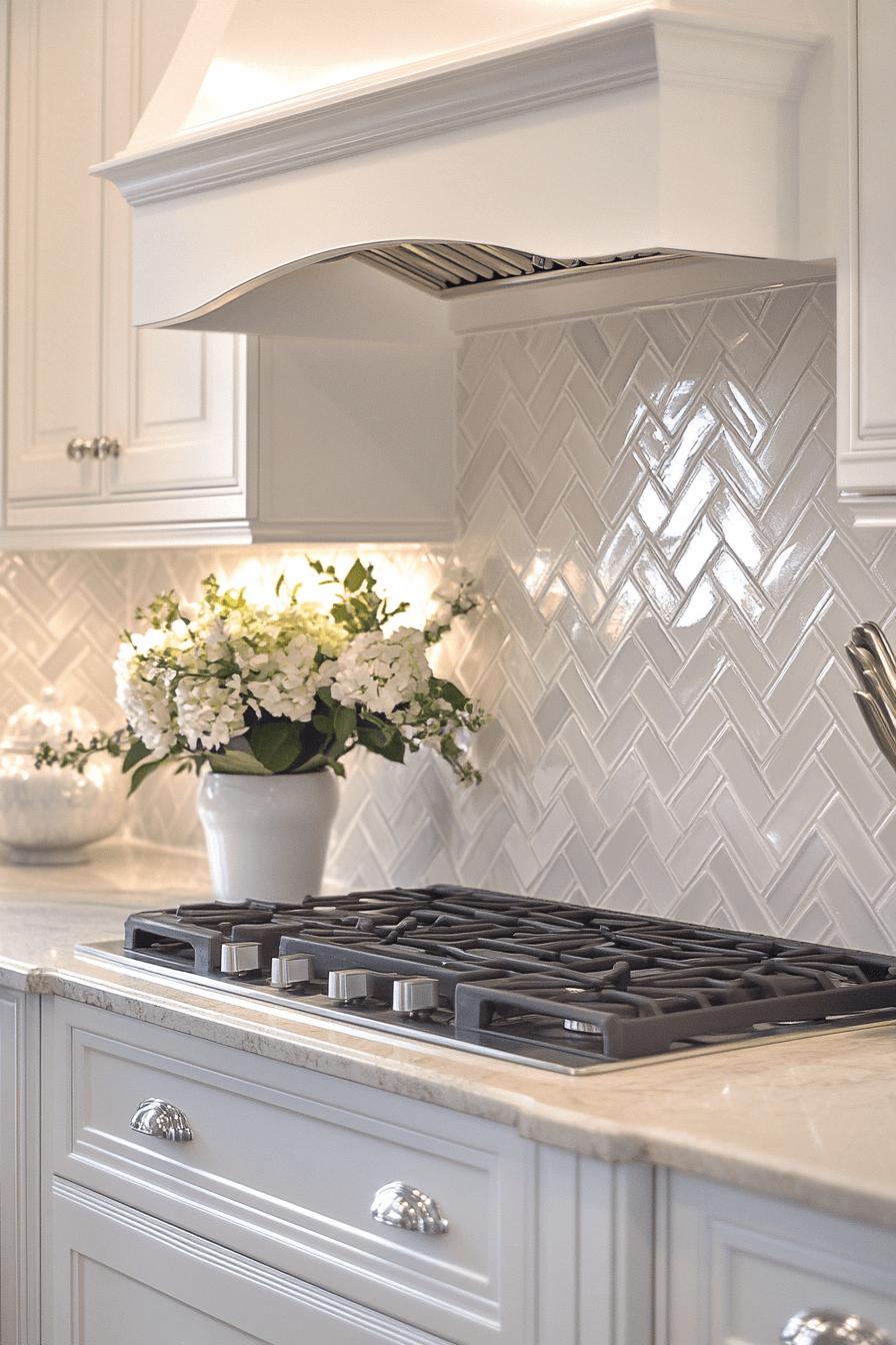 herringbone backsplash