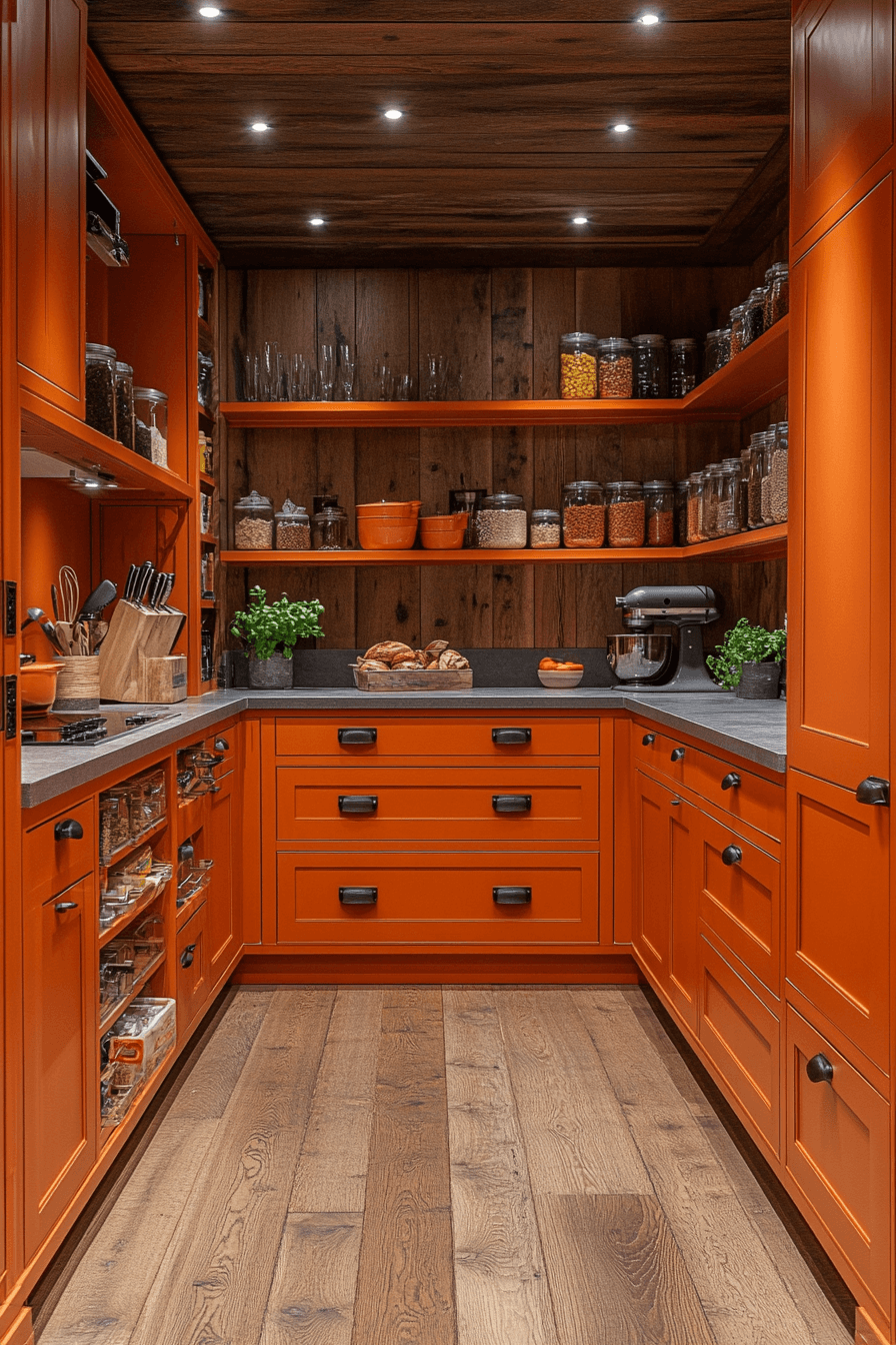 orange kitchen cabinets