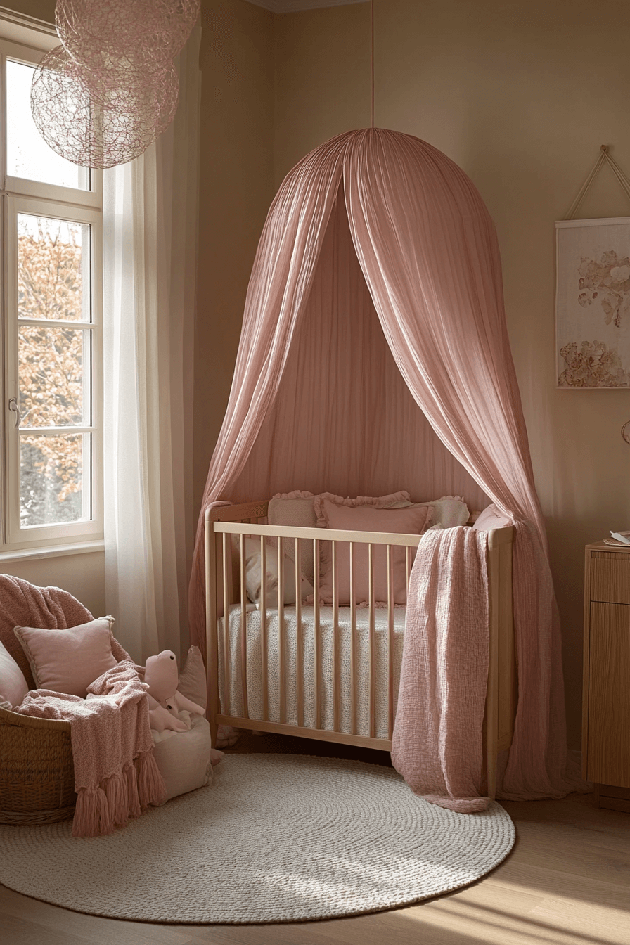 pink boho nursery