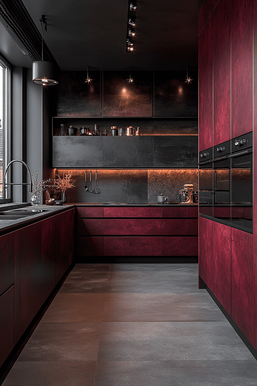 29 Burgundy Kitchen Cabinets Design Ideas for a Bold and Beautiful Space 12 burgundy kitchen cabinets