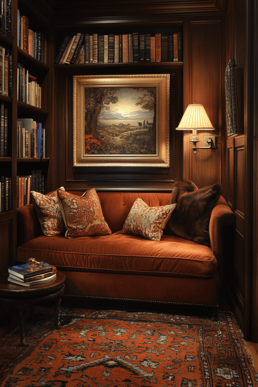 rust couch living room ideas