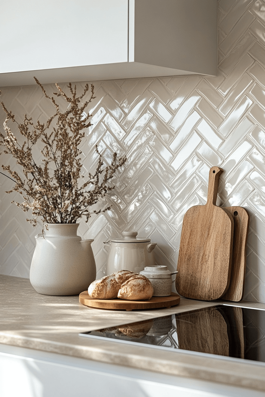 herringbone backsplash