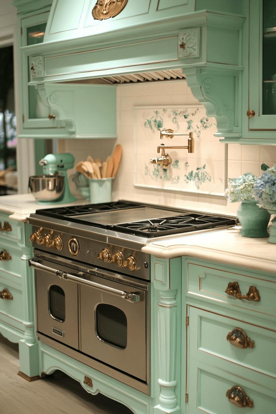 29 Mint Green Kitchen Cabinets That Bring Fresh Charm and Cheerful Style 12 mint green kitchen cabinets