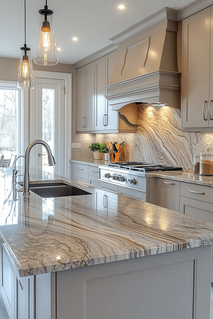 brown granite countertops