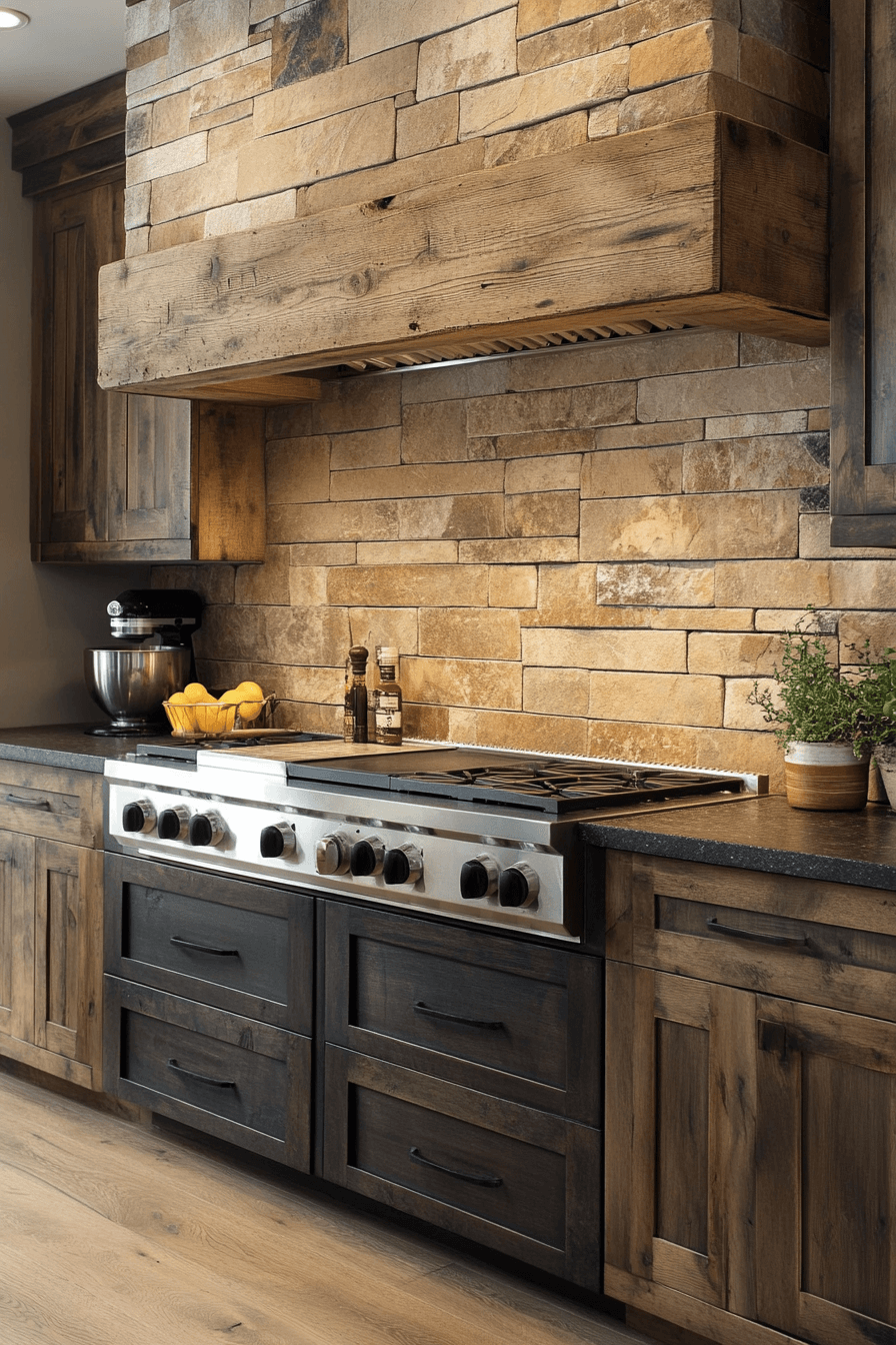rustic kitchen backsplash