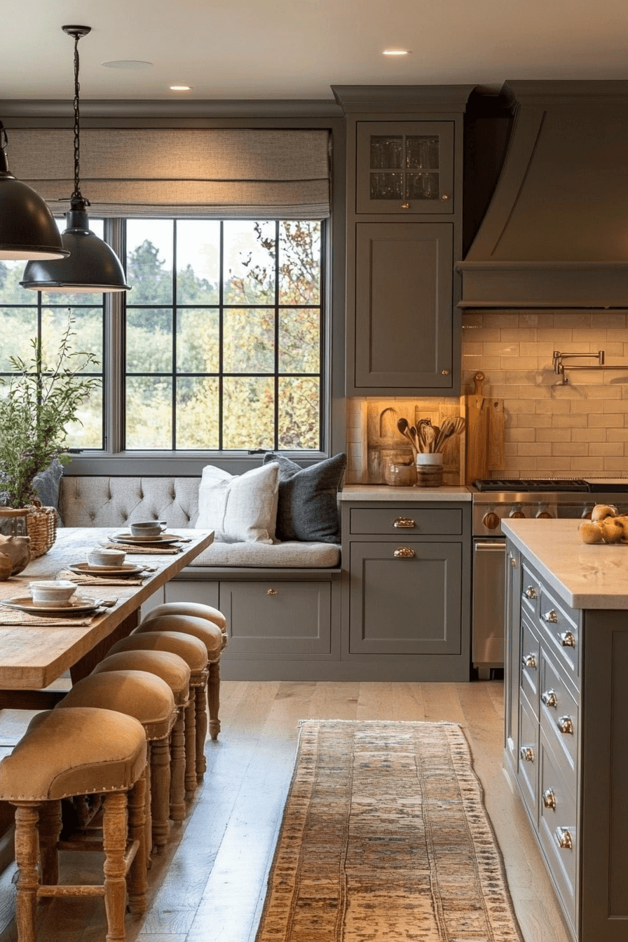 dark taupe kitchen cabinets