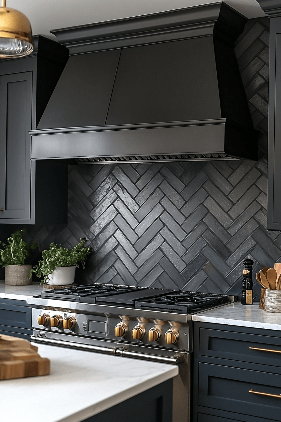 herringbone backsplash