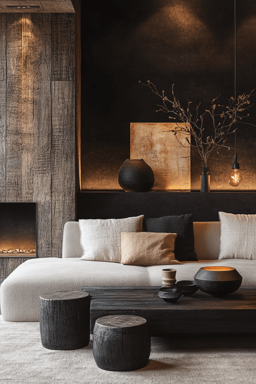 dark cottagecore living room