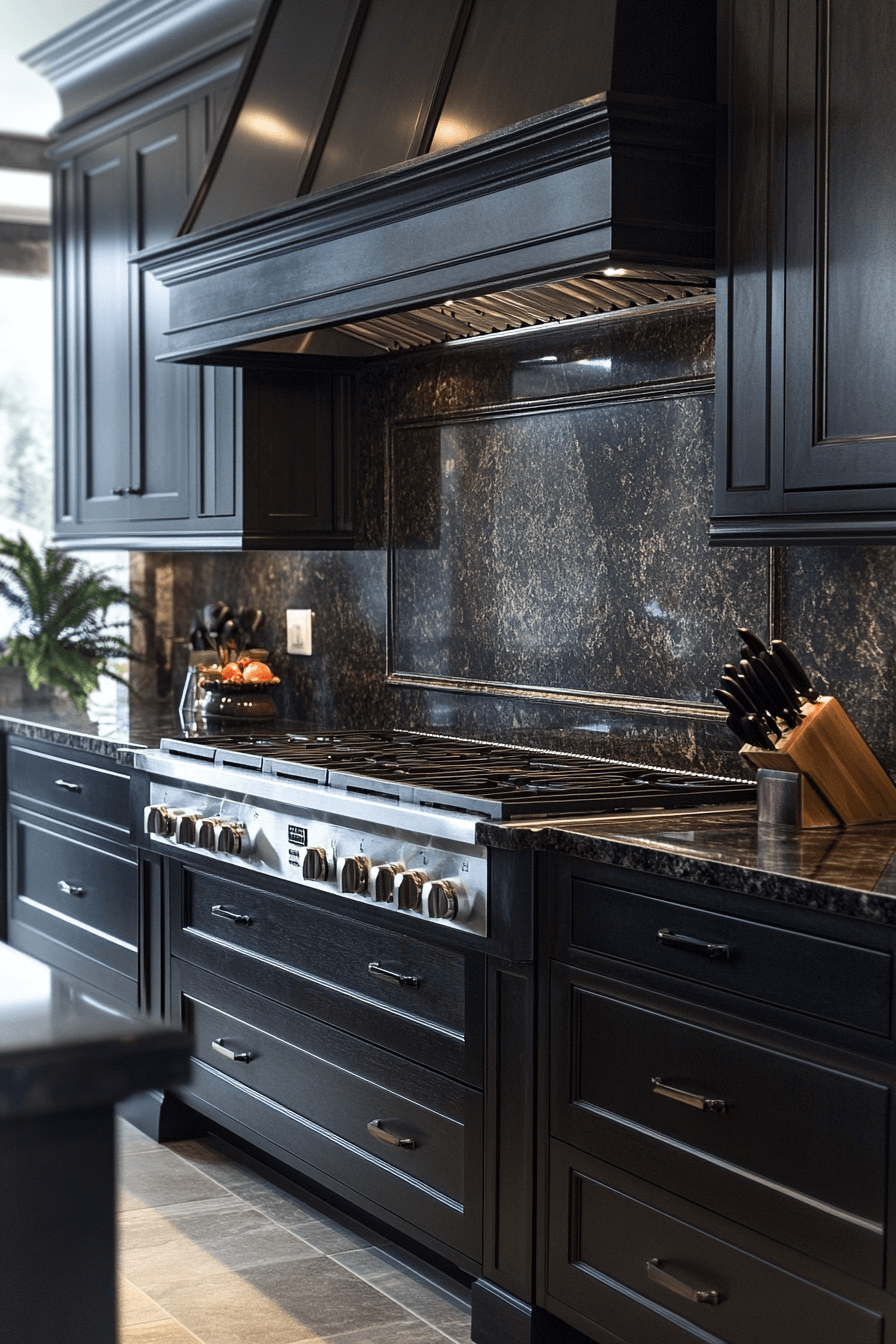 black countertops