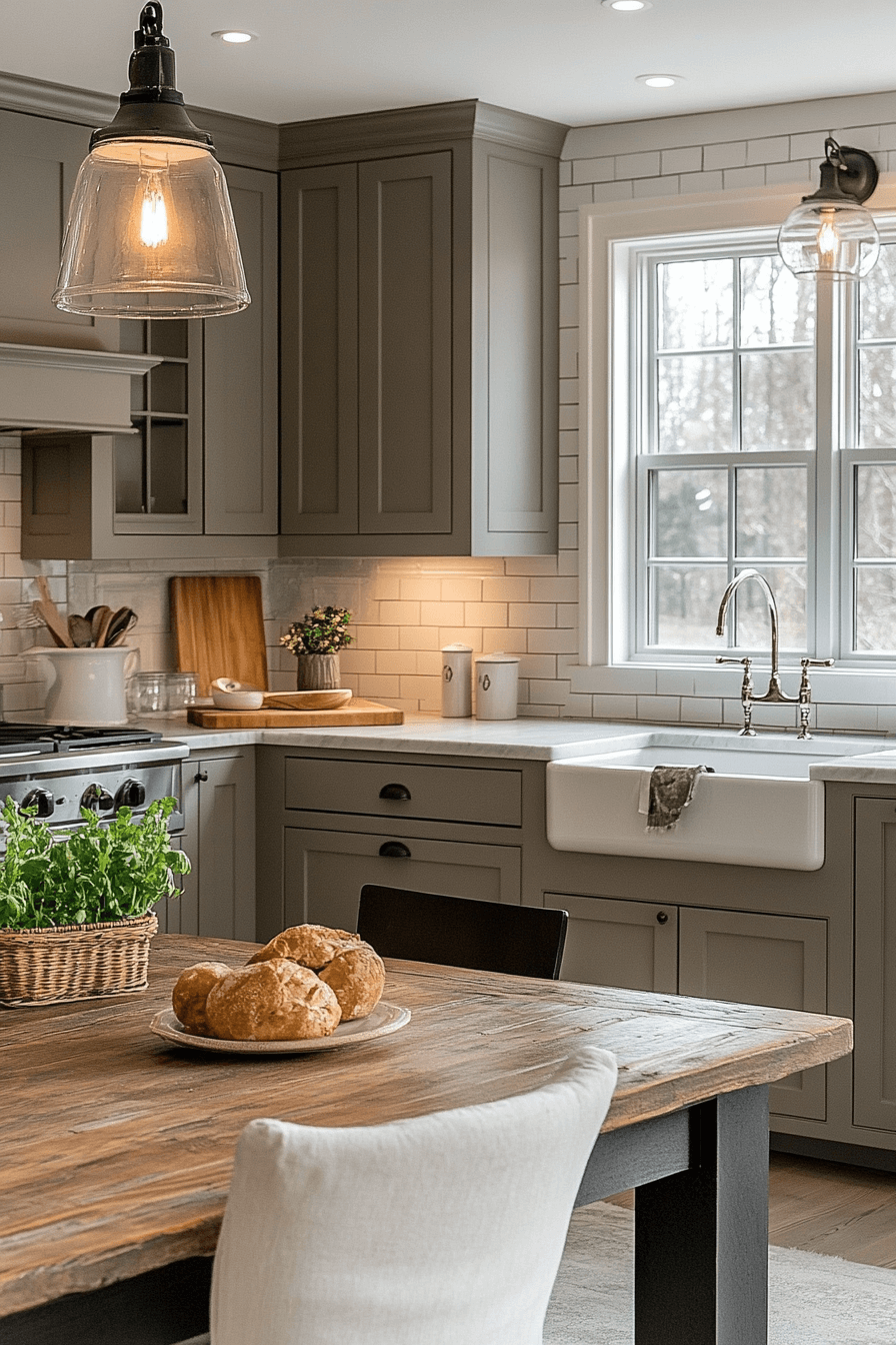 dark taupe kitchen cabinets