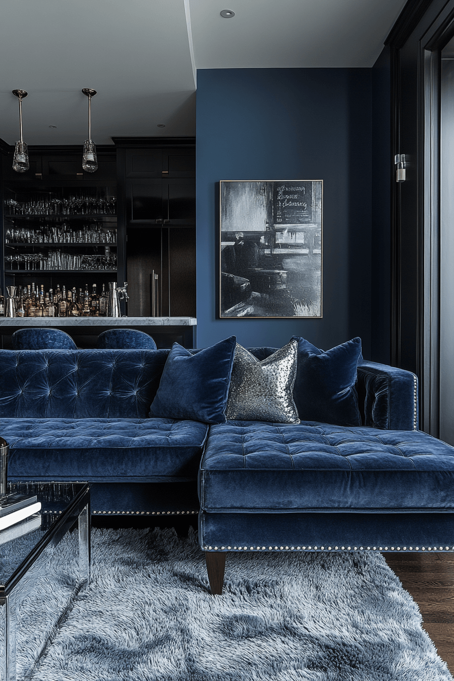 dark couch living room