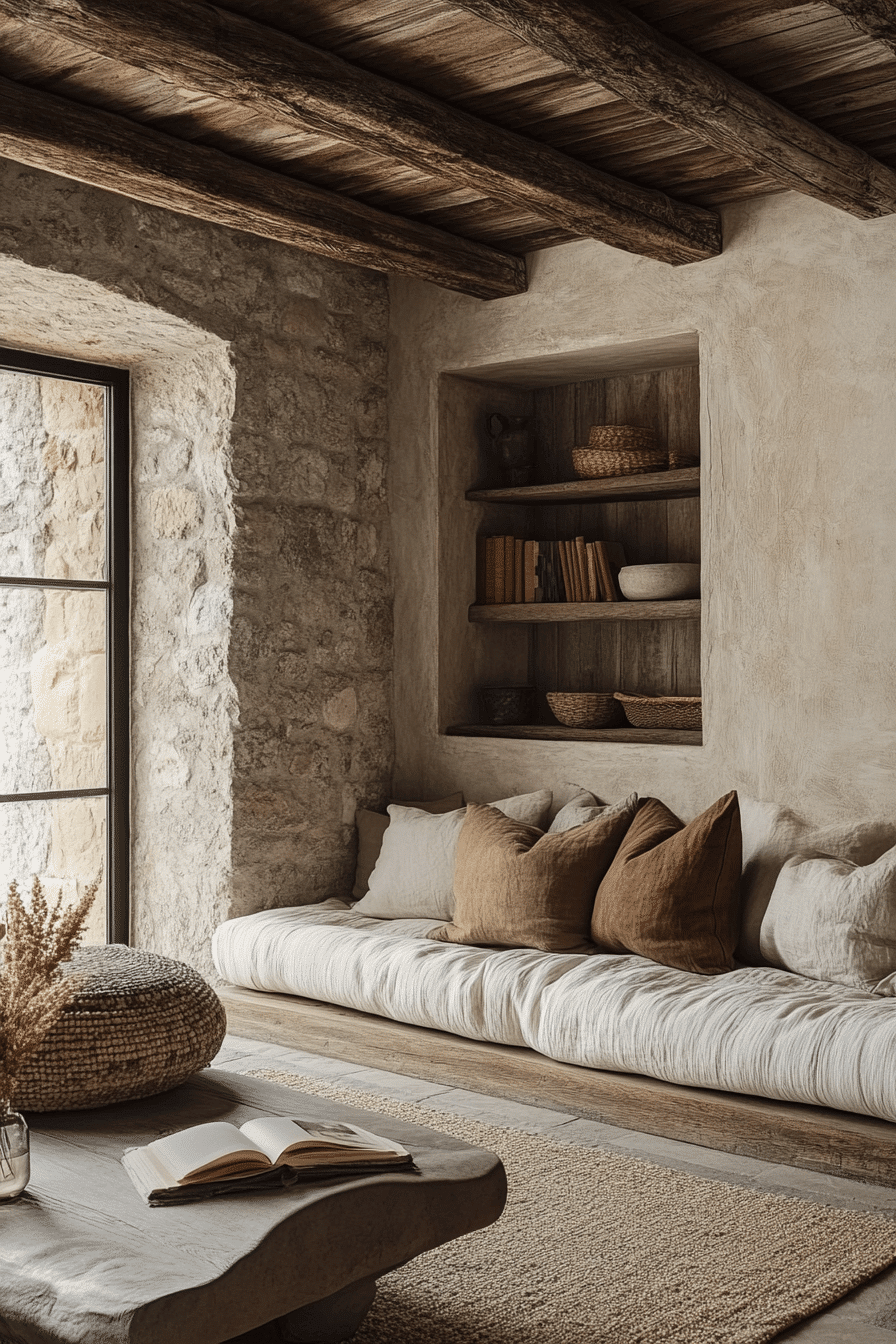 dark cottagecore living room