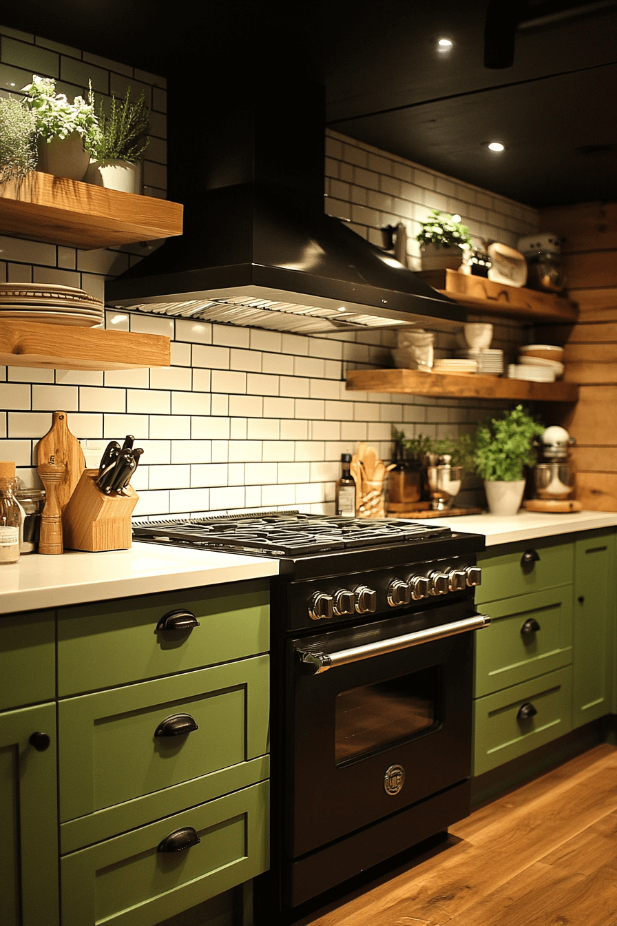 olive green kitchen cabinets