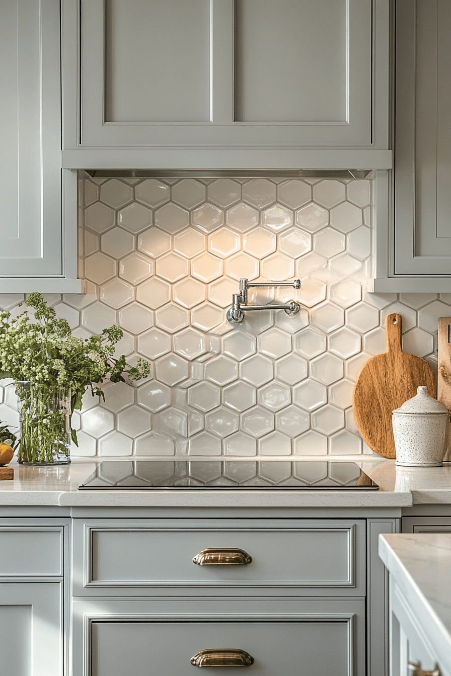 white backsplash kitchen