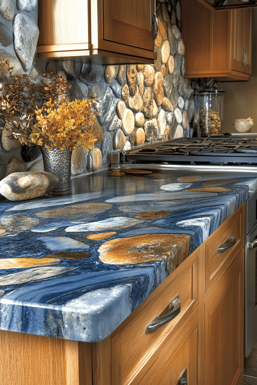 blue granite countertops