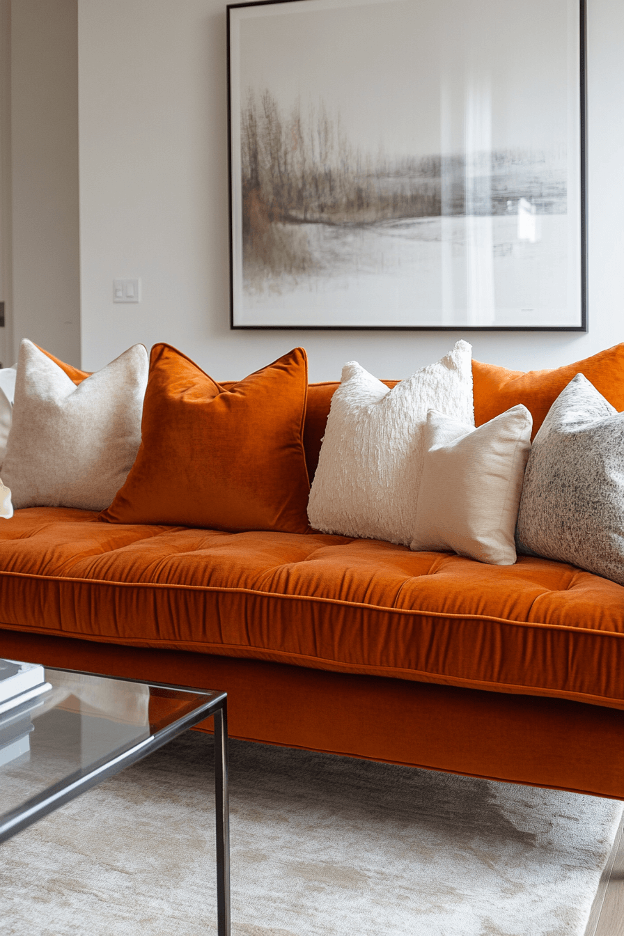 rust couch living room ideas