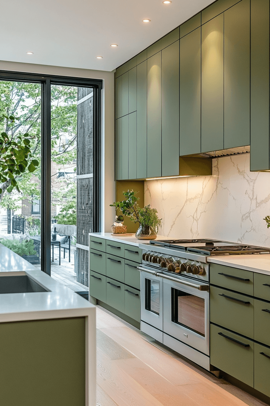 olive green kitchen cabinets