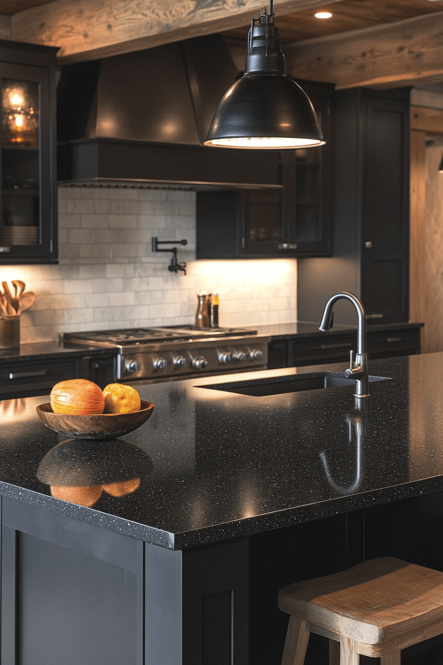 black marble countertops