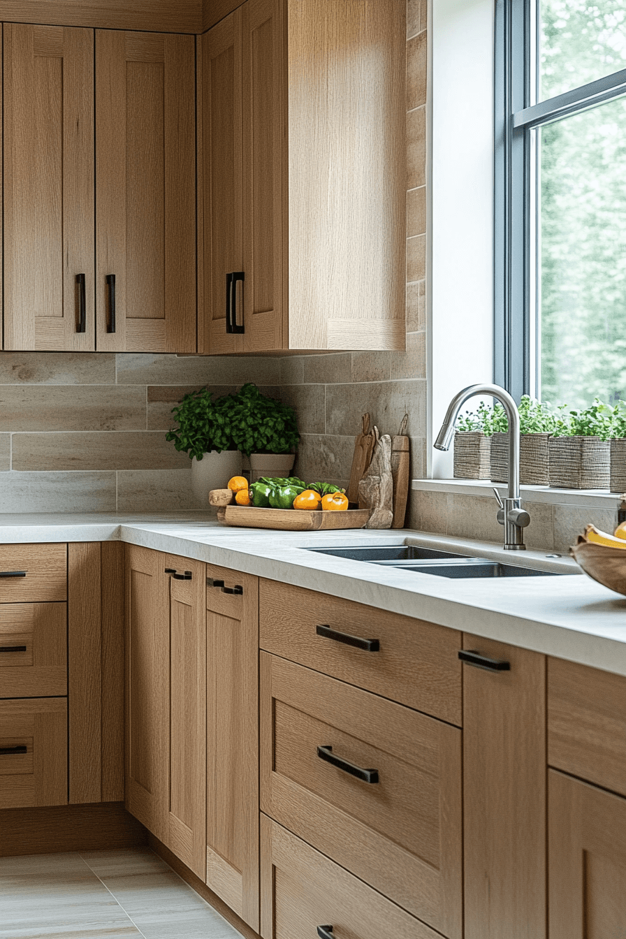 pale oak kitchen cabinets