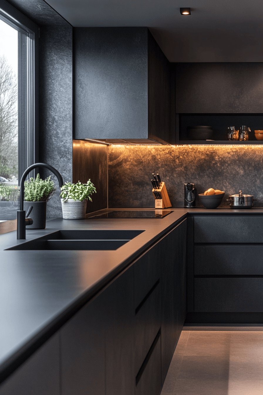 black countertops