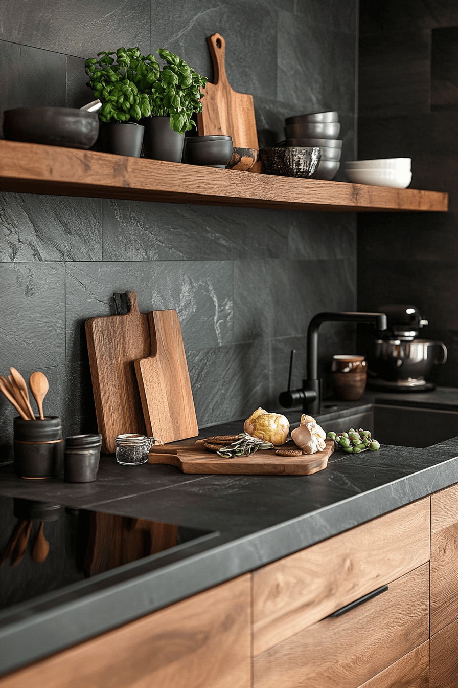 stone backsplash kitchen