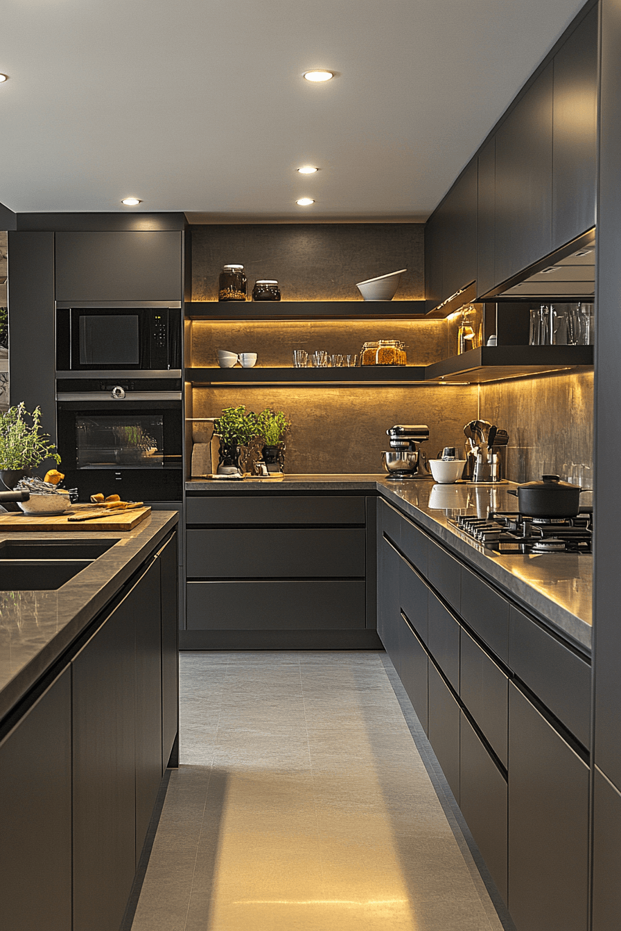 dark taupe kitchen cabinets