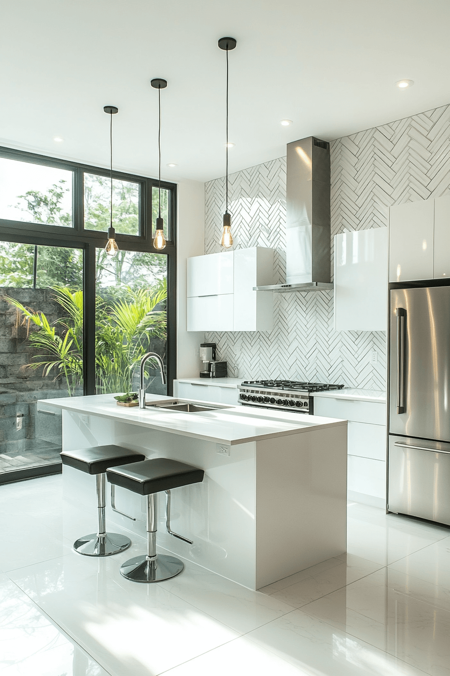 herringbone backsplash