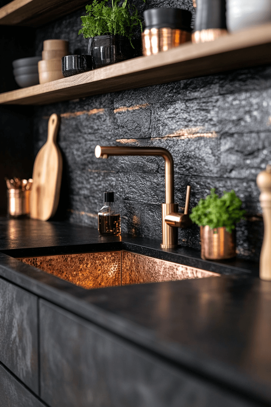 stone backsplash kitchen