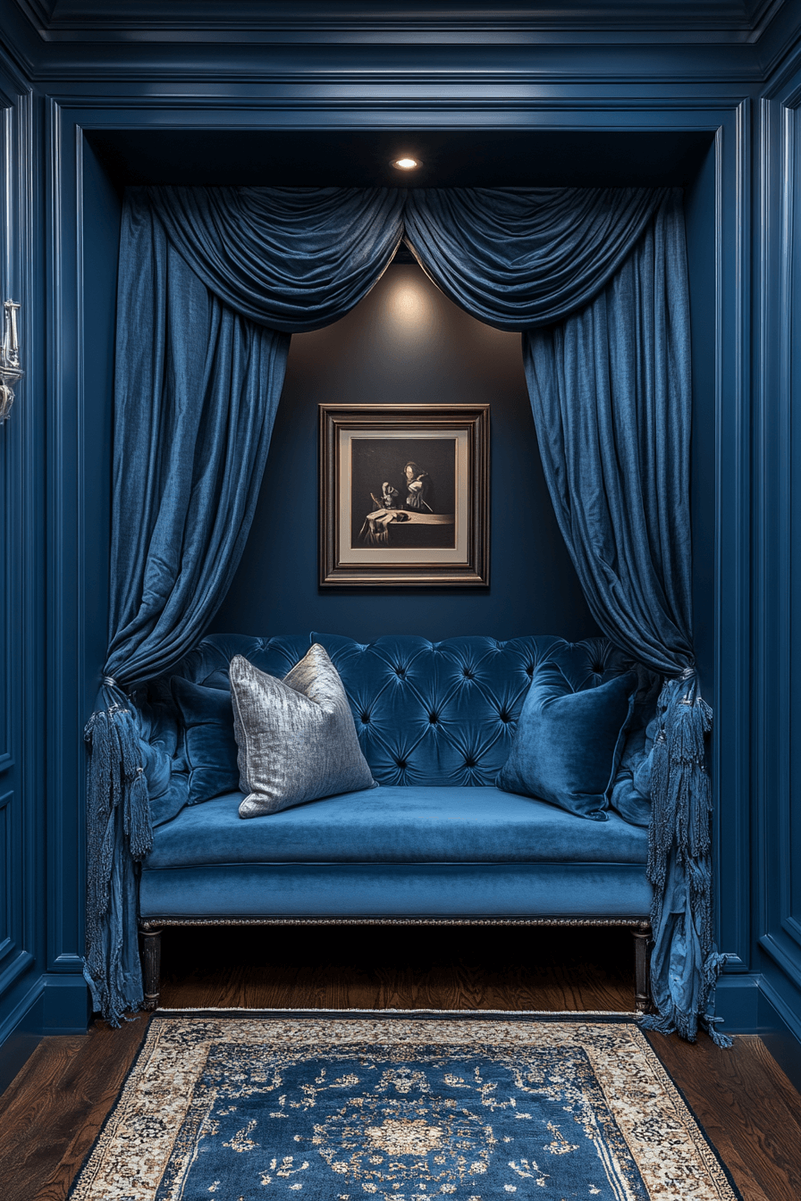 dark couch living room