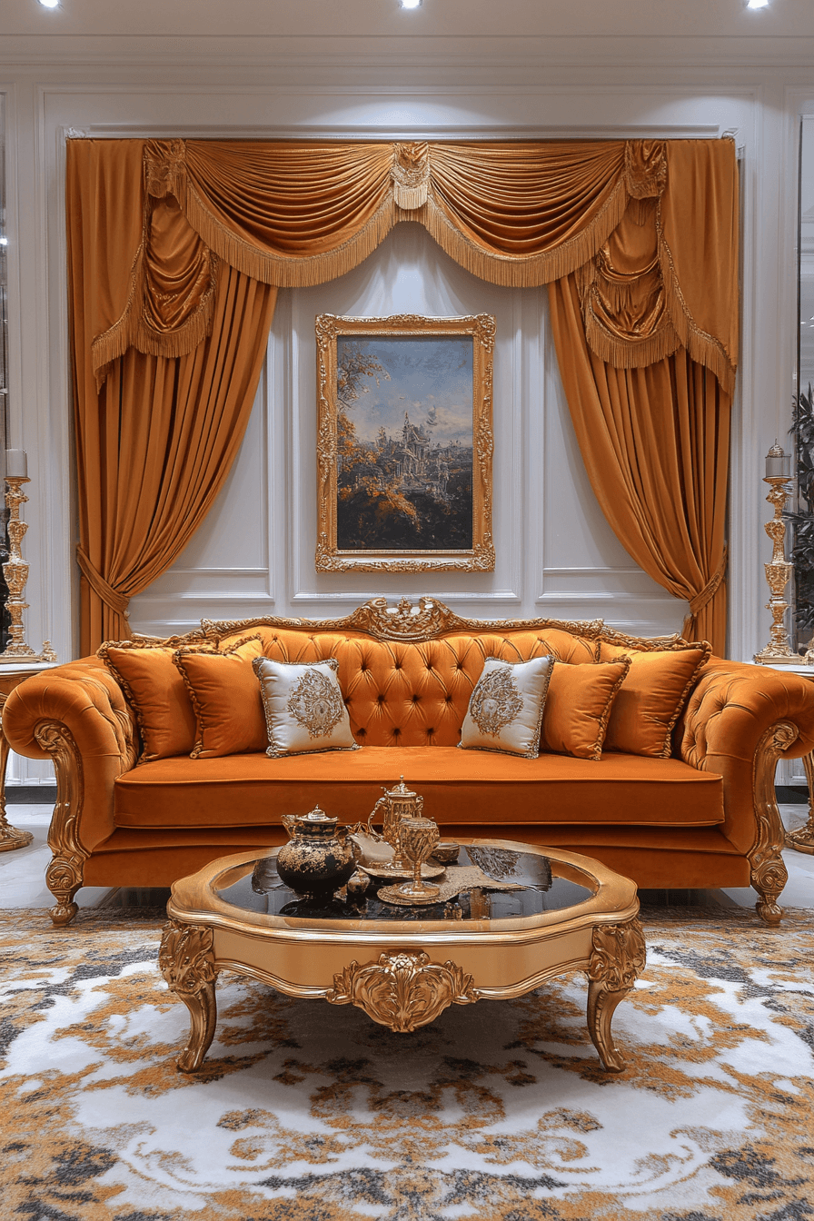 rust couch living room ideas