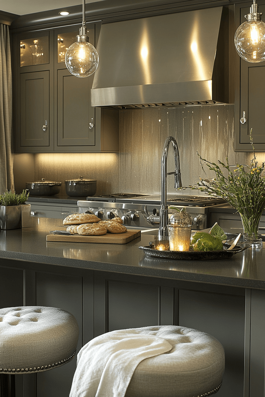 dark taupe kitchen cabinets