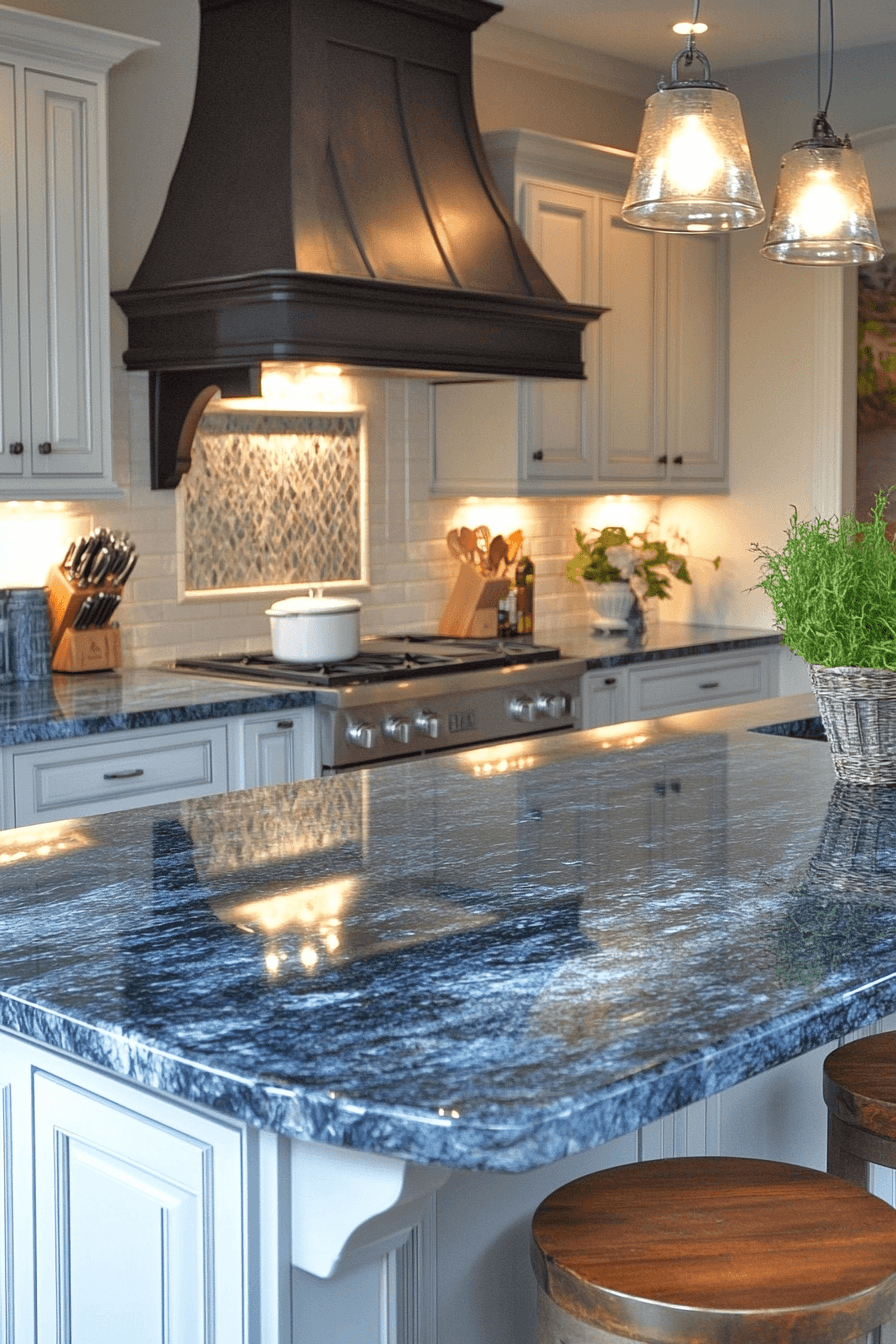 blue granite countertops