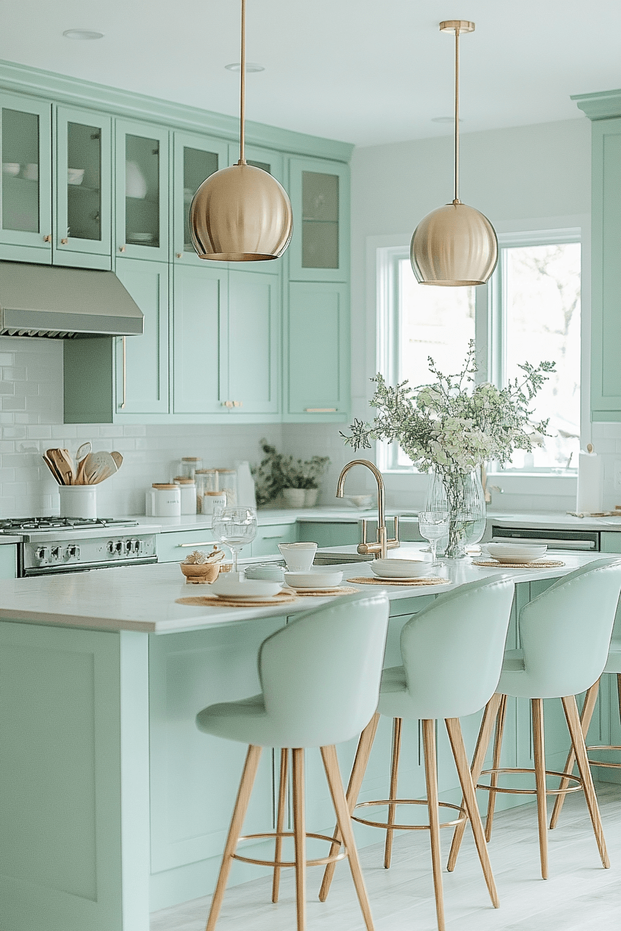 29 Mint Green Kitchen Cabinets That Bring Fresh Charm and Cheerful Style 17 mint green kitchen cabinets
