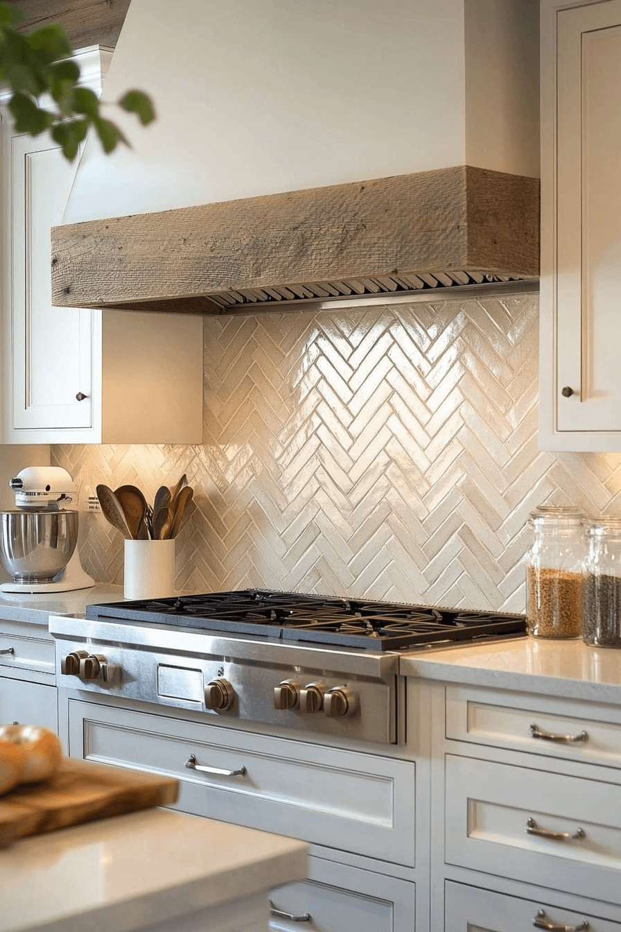herringbone backsplash