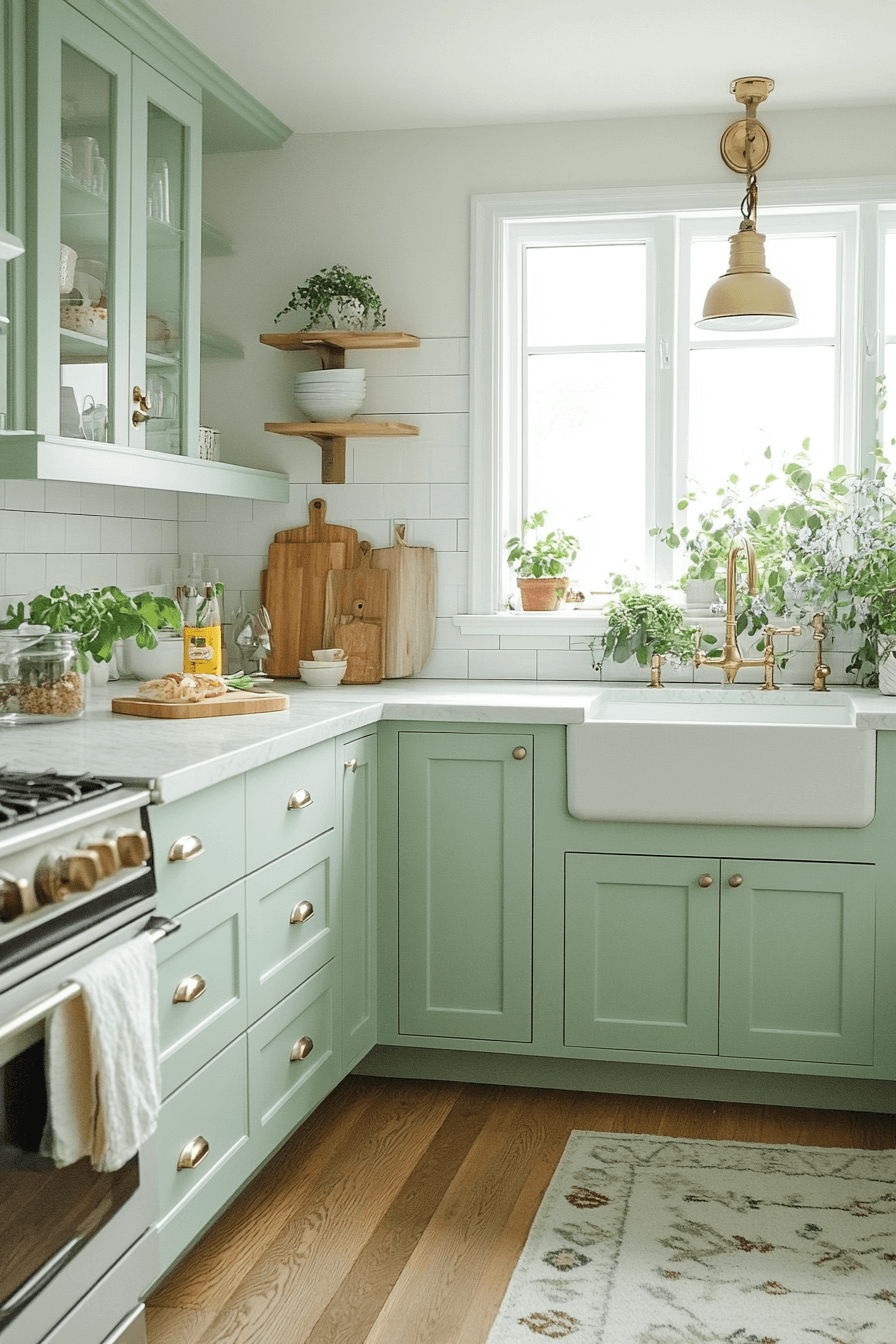 29 Mint Green Kitchen Cabinets That Bring Fresh Charm and Cheerful Style 18 mint green kitchen cabinets