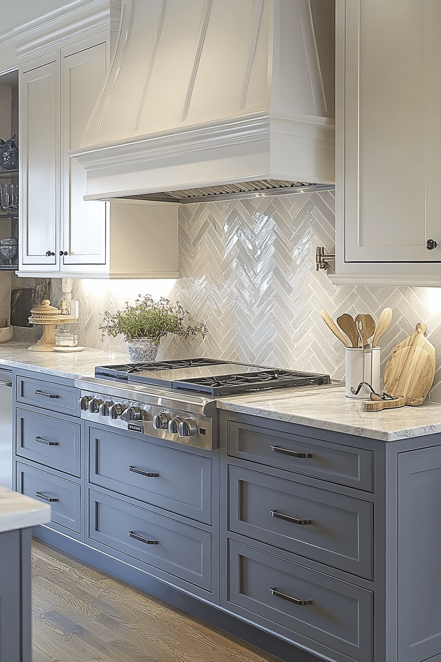 grey and white kitchen cabinets