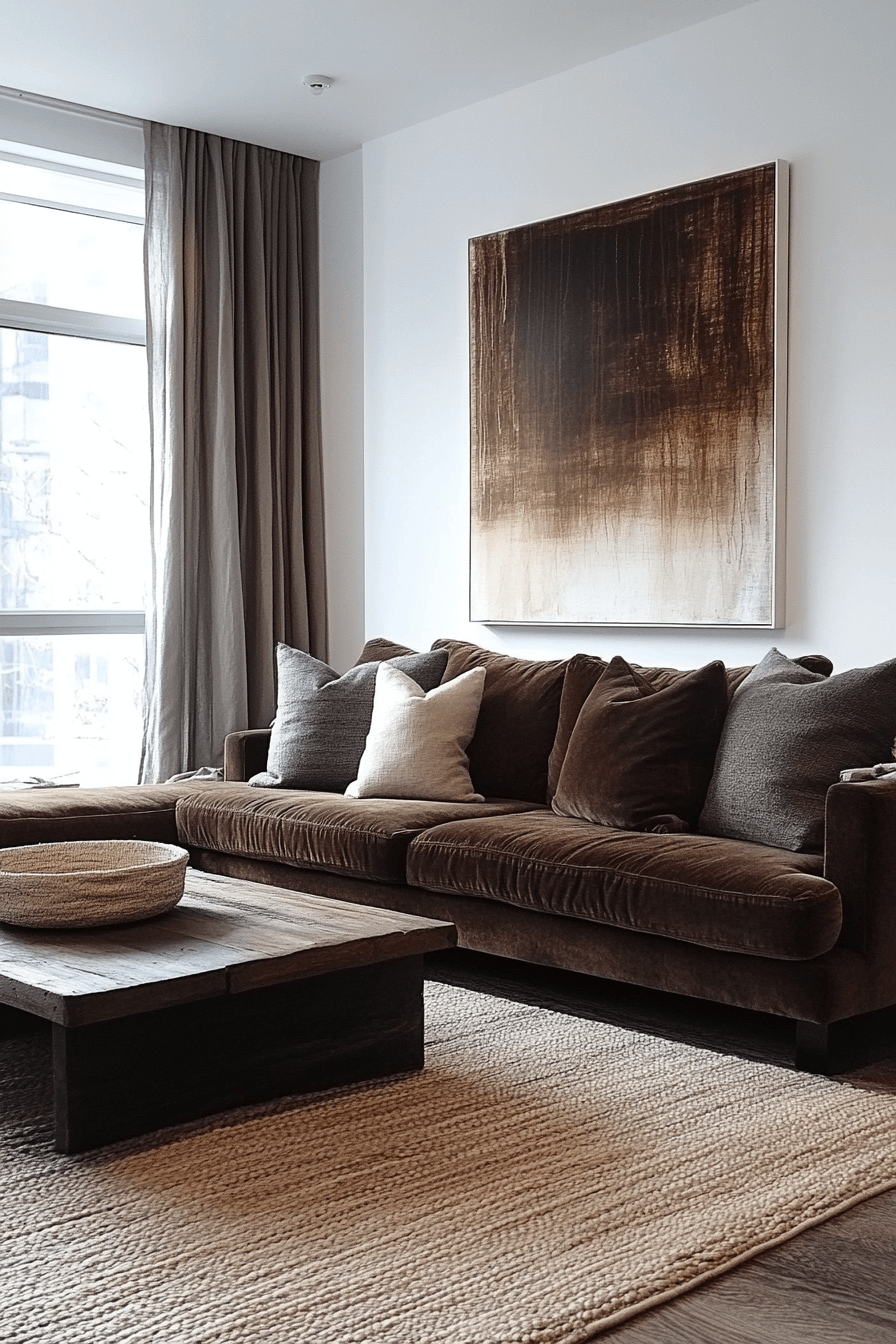 dark couch living room